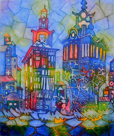 013. Häuser am Fluß